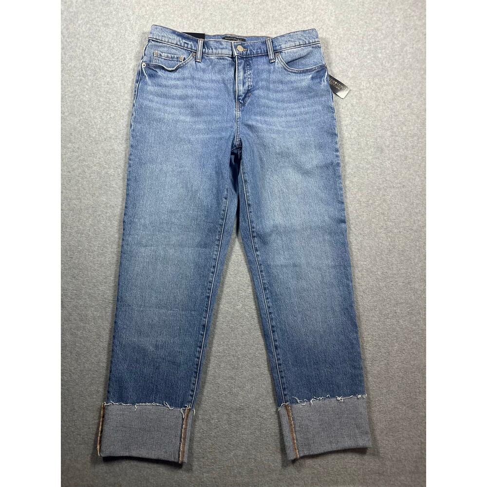 Banana Republic Slouch Cuffed Jeans Women's Size 6/28 Blue Medium Wash Cotton